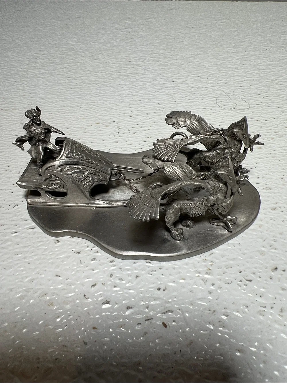 Vintage Partma Pewter 1987 Viking Sleigh Figurine - PP821 Rare